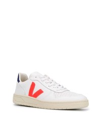 weiße und rote Leder niedrige Sneakers von Veja