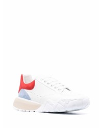 weiße und rote Leder niedrige Sneakers von Alexander McQueen