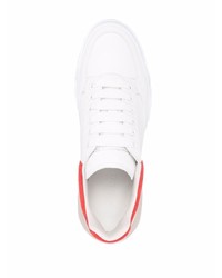 weiße und rote Leder niedrige Sneakers von Alexander McQueen