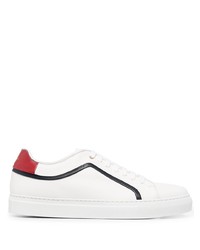 weiße und rote Leder niedrige Sneakers von Paul Smith