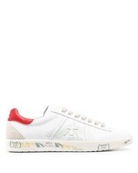 weiße und rote Leder niedrige Sneakers von Premiata