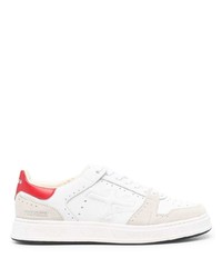 weiße und rote Leder niedrige Sneakers von Premiata
