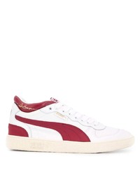 weiße und rote Leder niedrige Sneakers von Puma