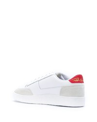 weiße und rote Leder niedrige Sneakers von Puma