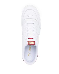 weiße und rote Leder niedrige Sneakers von Puma