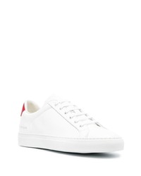 weiße und rote Leder niedrige Sneakers von Common Projects