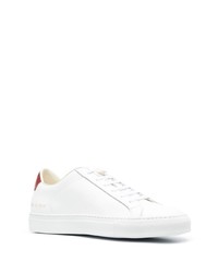 weiße und rote Leder niedrige Sneakers von Common Projects