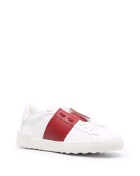 weiße und rote Leder niedrige Sneakers von Valentino Garavani