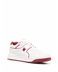 weiße und rote Leder niedrige Sneakers von Valentino Garavani