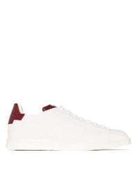 weiße und rote Leder niedrige Sneakers von Santoni