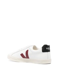 weiße und rote Leder niedrige Sneakers von Veja