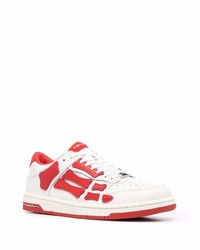 weiße und rote Leder niedrige Sneakers von Amiri