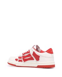 weiße und rote Leder niedrige Sneakers von Amiri