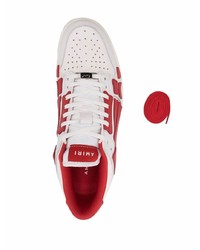 weiße und rote Leder niedrige Sneakers von Amiri