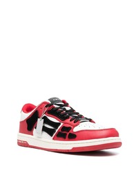 weiße und rote Leder niedrige Sneakers von Amiri