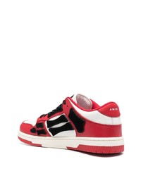weiße und rote Leder niedrige Sneakers von Amiri