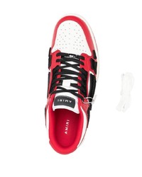 weiße und rote Leder niedrige Sneakers von Amiri