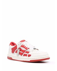 weiße und rote Leder niedrige Sneakers von Amiri