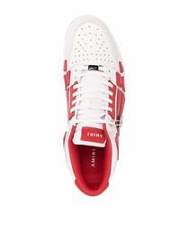 weiße und rote Leder niedrige Sneakers von Amiri