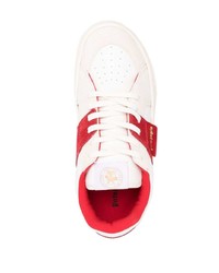 weiße und rote Leder niedrige Sneakers von Palm Angels