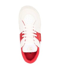 weiße und rote Leder niedrige Sneakers von Palm Angels