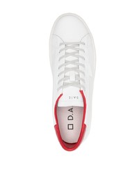 weiße und rote Leder niedrige Sneakers von D.A.T.E