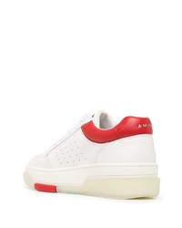 weiße und rote Leder niedrige Sneakers von Amiri