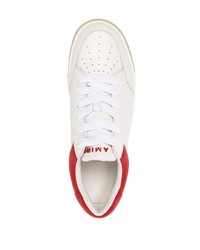 weiße und rote Leder niedrige Sneakers von Amiri