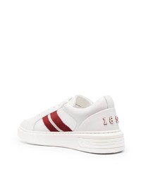 weiße und rote Leder niedrige Sneakers von Bally