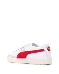 weiße und rote Leder niedrige Sneakers von Puma