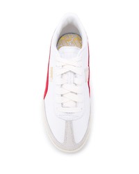 weiße und rote Leder niedrige Sneakers von Puma