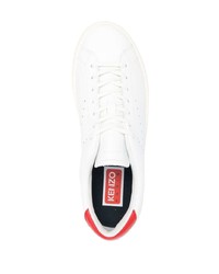 weiße und rote Leder niedrige Sneakers von Kenzo