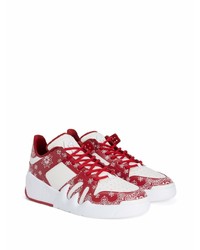 weiße und rote Leder niedrige Sneakers von Giuseppe Zanotti