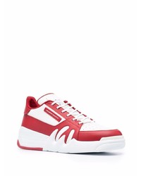 weiße und rote Leder niedrige Sneakers von Giuseppe Zanotti