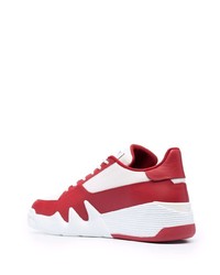 weiße und rote Leder niedrige Sneakers von Giuseppe Zanotti