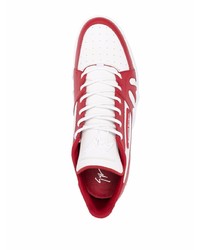 weiße und rote Leder niedrige Sneakers von Giuseppe Zanotti