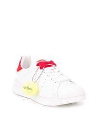 weiße und rote Leder niedrige Sneakers von Marc Jacobs