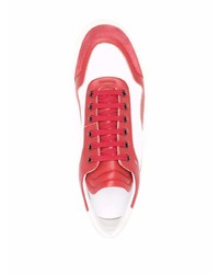 weiße und rote Leder niedrige Sneakers von Corneliani