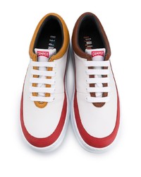 weiße und rote Leder niedrige Sneakers von Camper