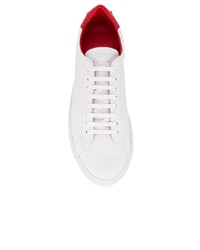 weiße und rote Leder niedrige Sneakers von Givenchy