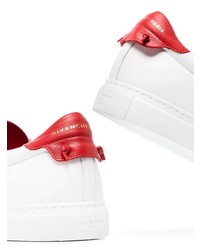 weiße und rote Leder niedrige Sneakers von Givenchy