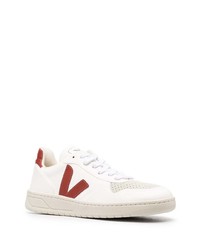 weiße und rote Leder niedrige Sneakers von Veja