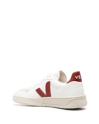 weiße und rote Leder niedrige Sneakers von Veja