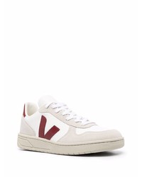 weiße und rote Leder niedrige Sneakers von Veja