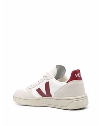 weiße und rote Leder niedrige Sneakers von Veja