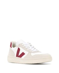 weiße und rote Leder niedrige Sneakers von Veja