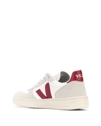 weiße und rote Leder niedrige Sneakers von Veja