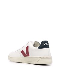 weiße und rote Leder niedrige Sneakers von Veja