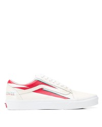weiße und rote Leder niedrige Sneakers von Vans