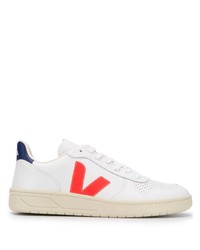 weiße und rote Leder niedrige Sneakers von Veja